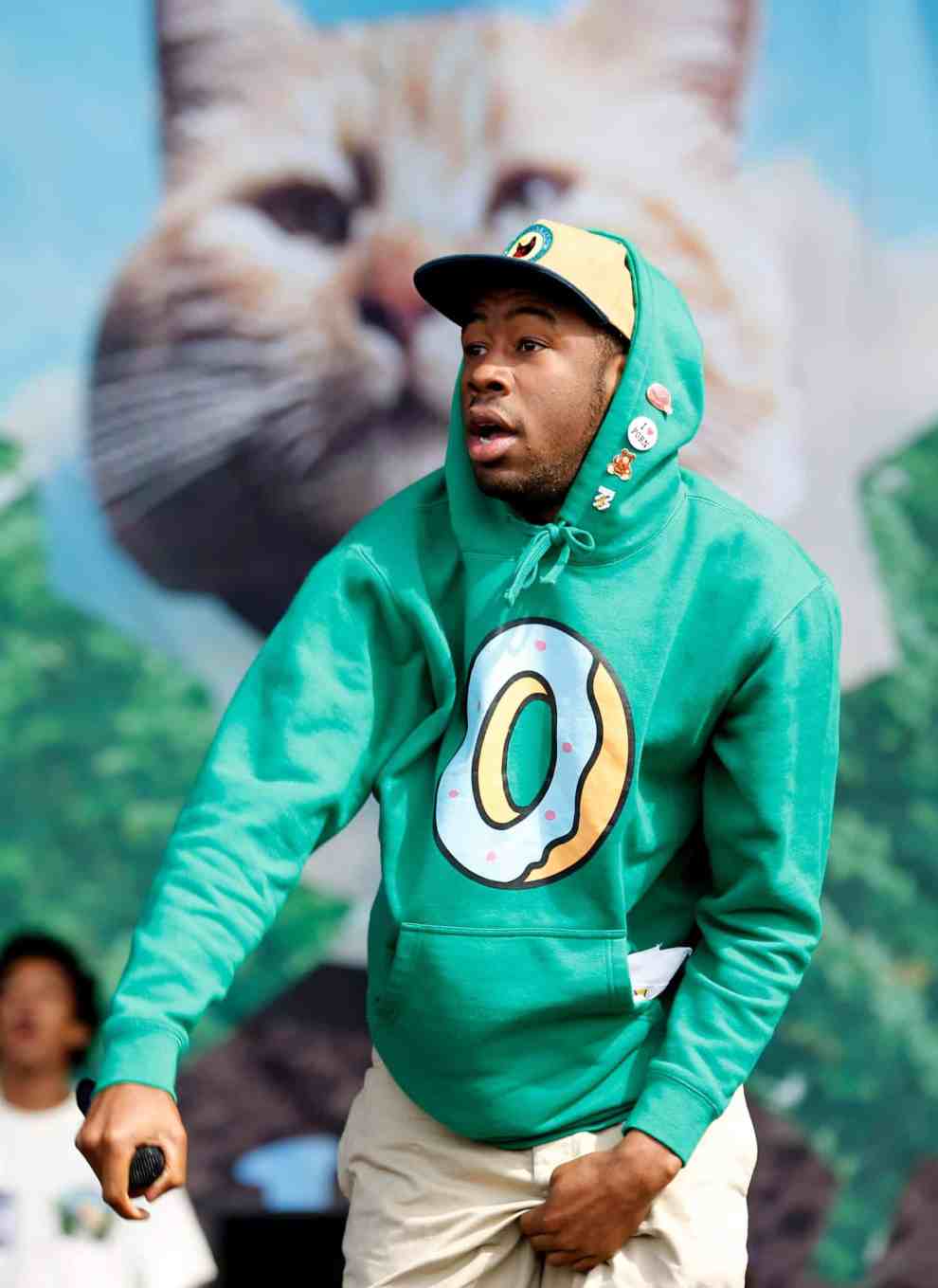 Tyler the Creator of Odd Future Wolf Gang Kill Them All (OFWGKTA) performs live at the Reading Festival 2012