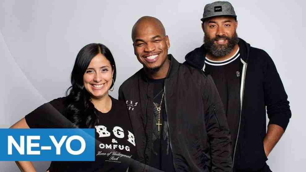 Ne-Yo with Laura Stylz and Ebro from Hot 97 Ebro in the Morning Show