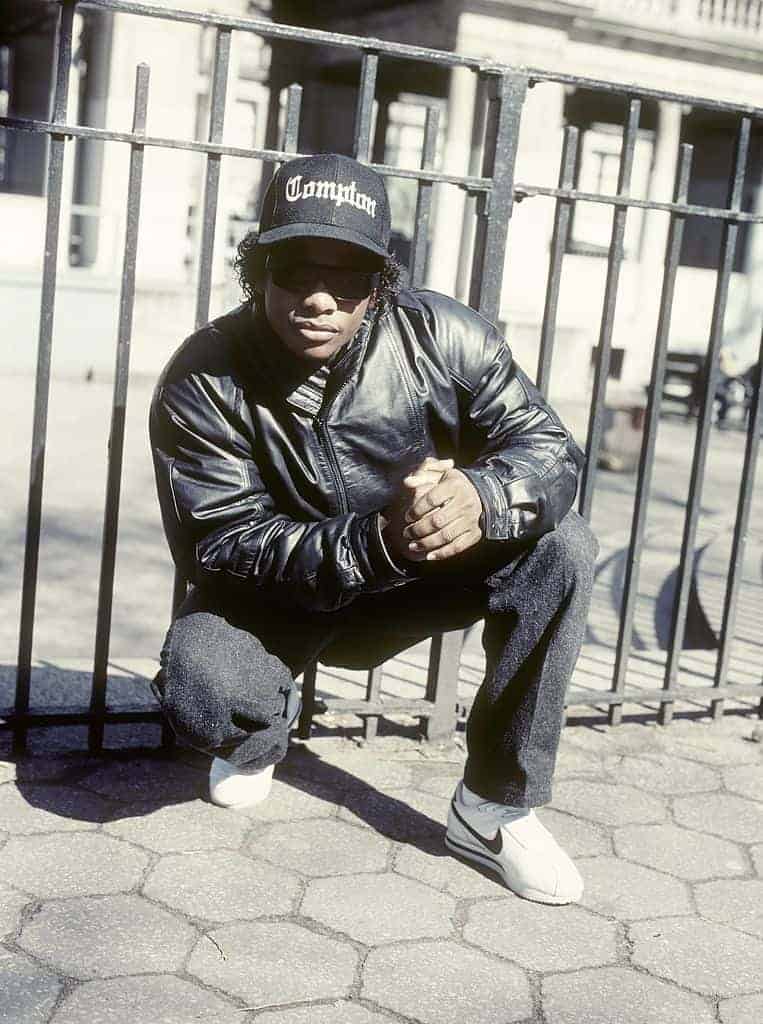 Eazy-E poses for a portrait in April 1989 in Union Square in New York
