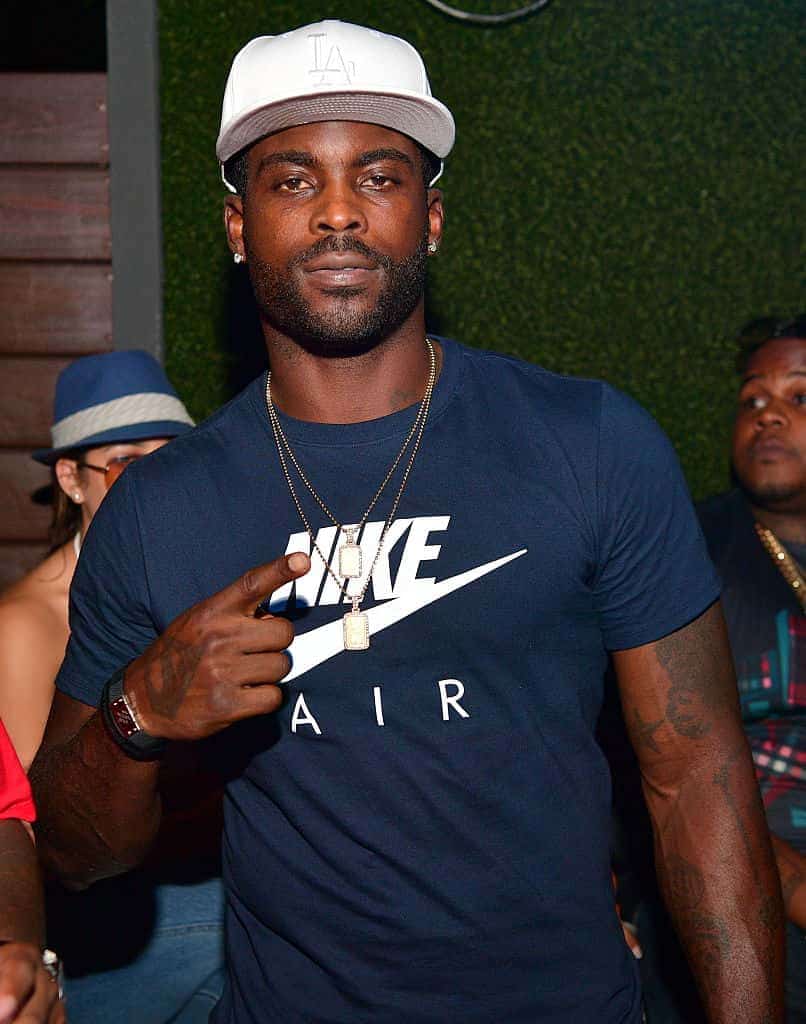 Michael Vick attends the Falcons vs. Saints Viewing Party at Soho Gardens on September 25