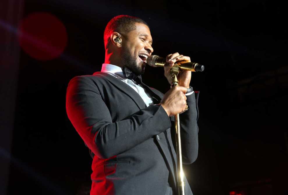 Usher performs at the Samsung Pay New Year's Eve Party at The Fonda Theatre on New Year's Eve 2015