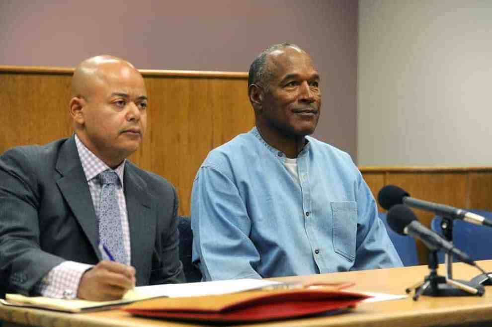 O.J. Simpson speaks during a parole hearing at Lovelock Correctional Center in Nevada on July 20