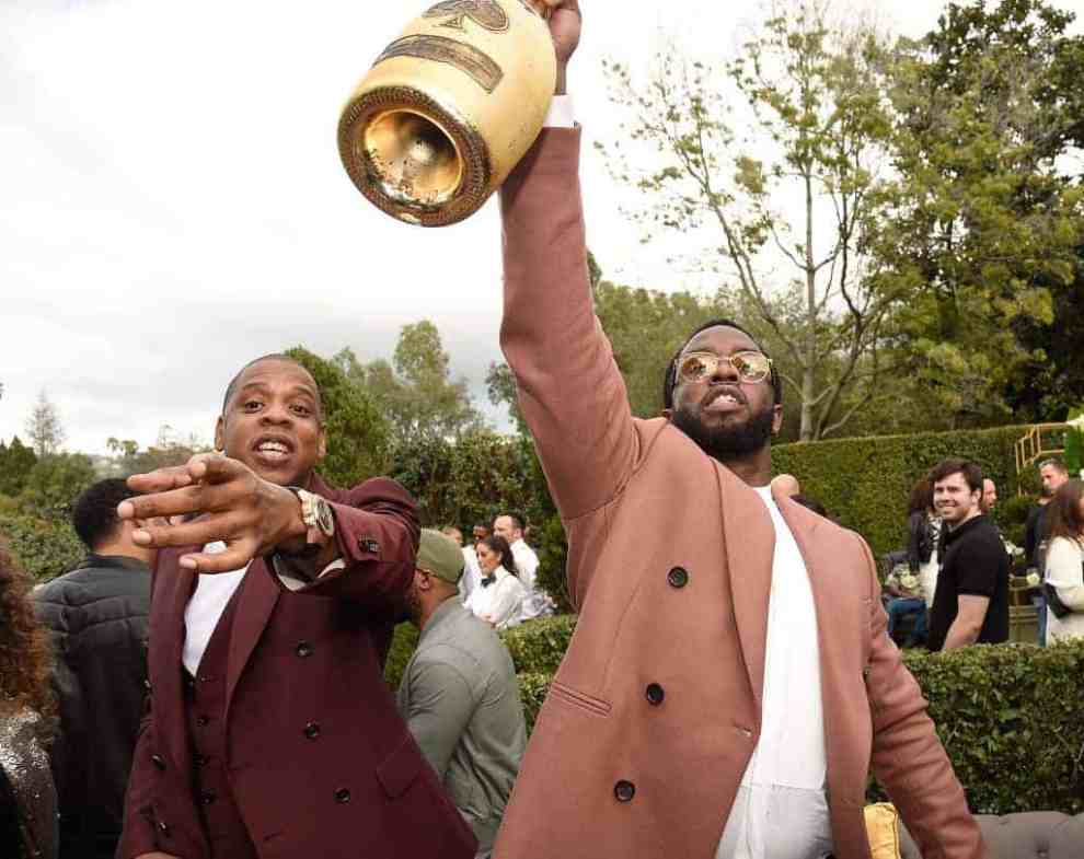Jay Z and Diddy attend 2017 Roc Nation Pre-GRAMMY brunch at Owlwood Estate on February 11