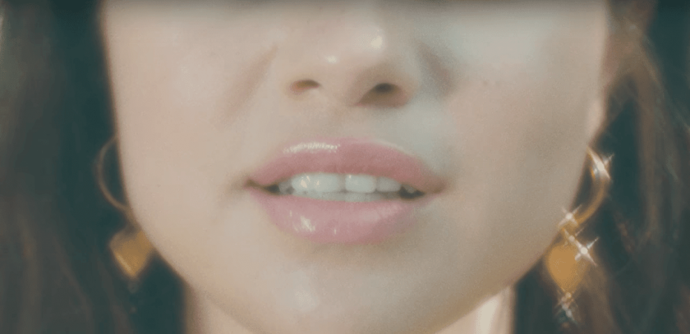 Screenshot from video of Selena Gomez- Fetish of an extreme close up of Selena's face