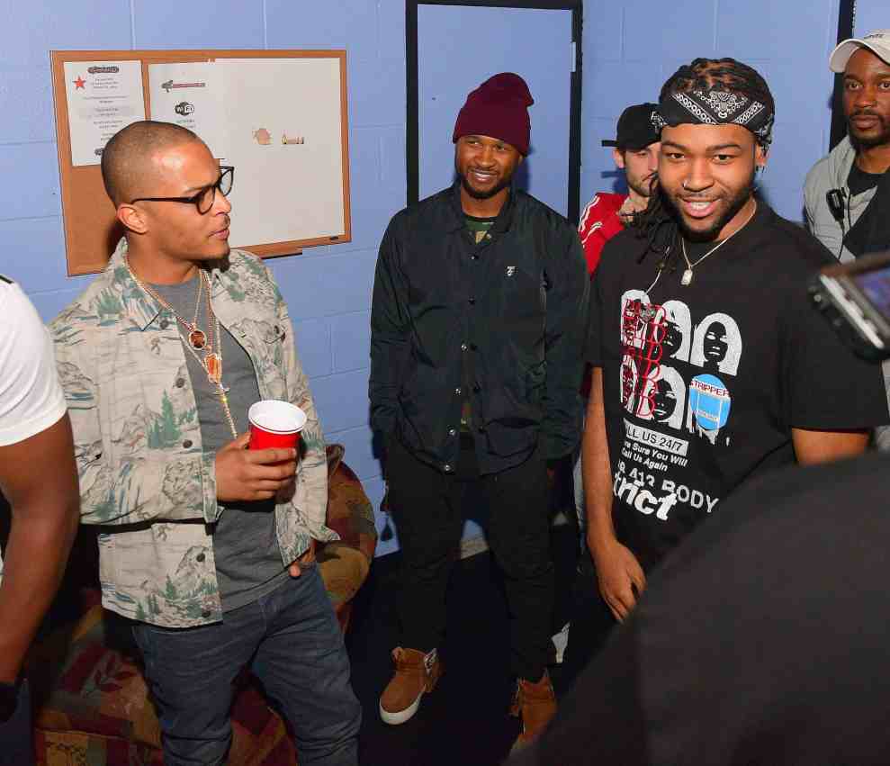 PartyNextDoor T.I. and Usher Backstage at the PartyNextDoor and Jeremih: Summer's Over Tour on November 14