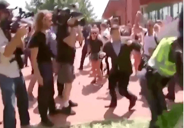 Screenshot from video of Charlottesville ‘Unite the Right’ Organizer Attacked on Camera