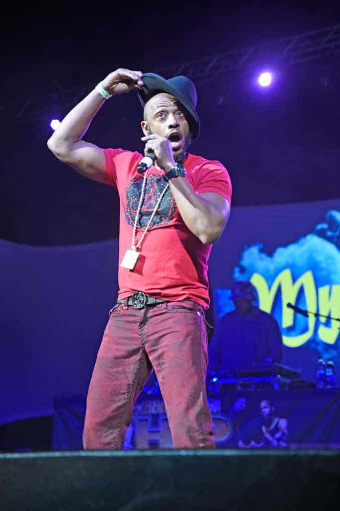 Mystikal performs during the Louisville Old School Hip Hop Festival on February 14