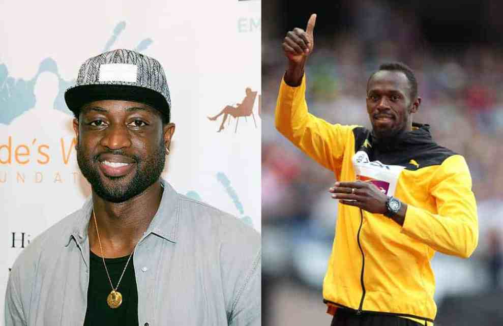 Split image of Dwayne Wade and Usain Bolt