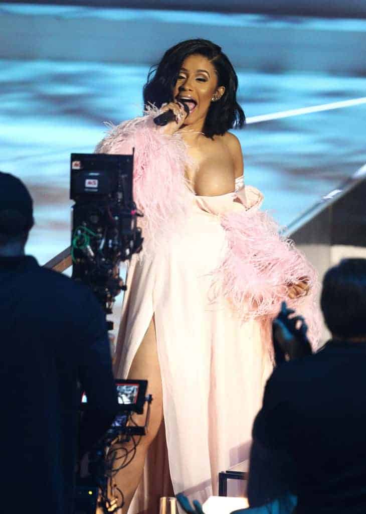 Cardi B speaks during the 2017 MTV Video Music Awards at The Forum on August 27