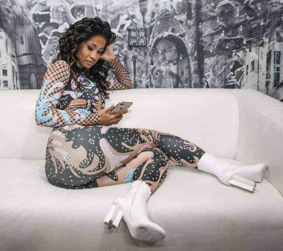 Cardi B backstage at 99 Jamz Uncensored Presents Cardi B