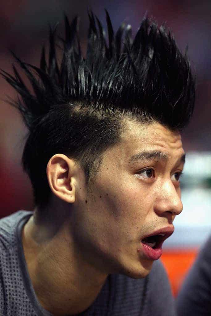 Jeremy Lin #7 of the Charlotte Hornets watches from the bench