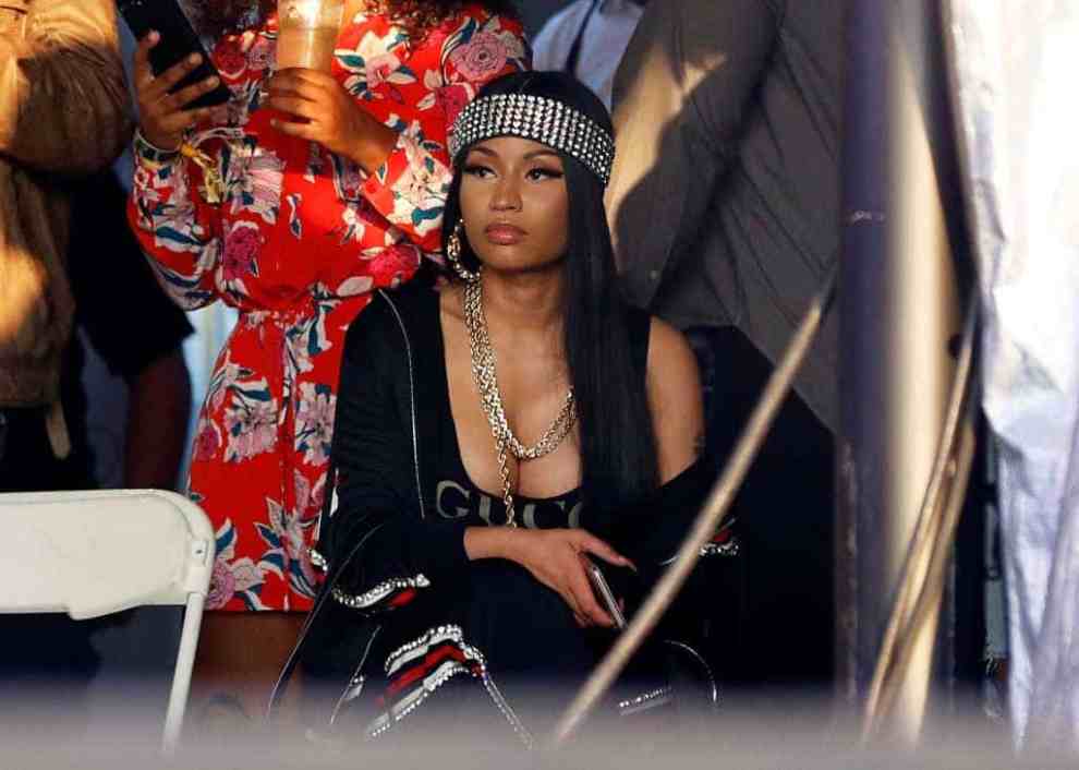Nicki Minaj attends as Nas performs during Day 3 at The Meadows Music & Arts Festival at Citi Field 9/17/17