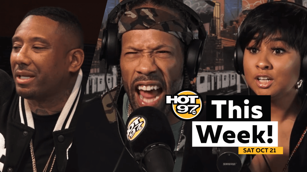 Hot 97 This Week! Sat Oct 21 overlaying pictures of Redman