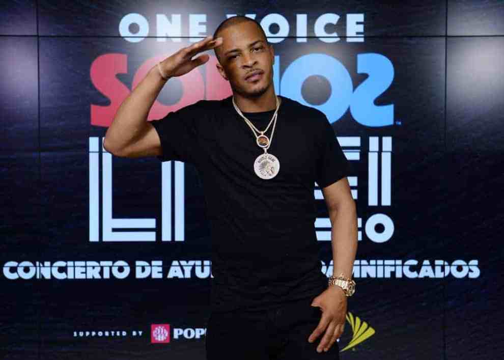 T.I. poses in the pressroom at One Voice: Somos Live! A Concert For Disaster Relief
