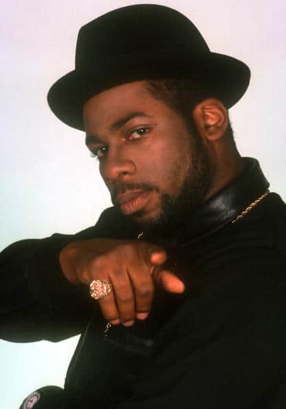 Jam Master Jay of 'Run DMC' pose for a studio portrait session in 1985