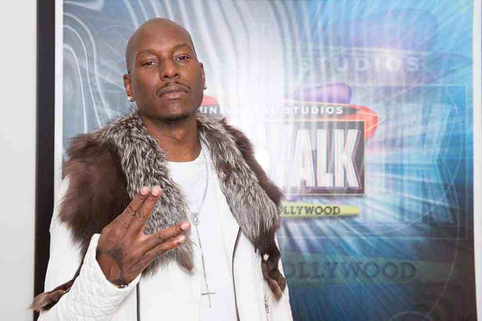 Tyrese Gibson poses backstage before Free 5 Towers Concert Performance And Meet & Greet 2015