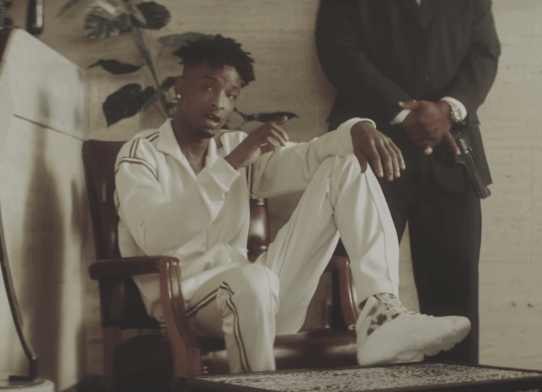 Screenshot from video of 21 Savage - "Bank Account"