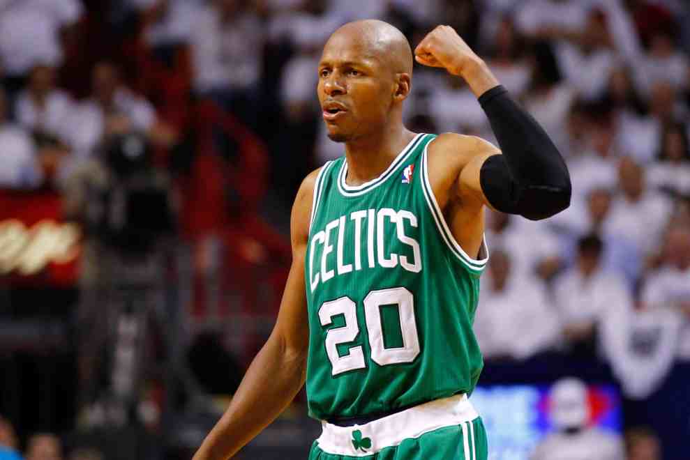 Ray Allen #20 of the Celtics during a game