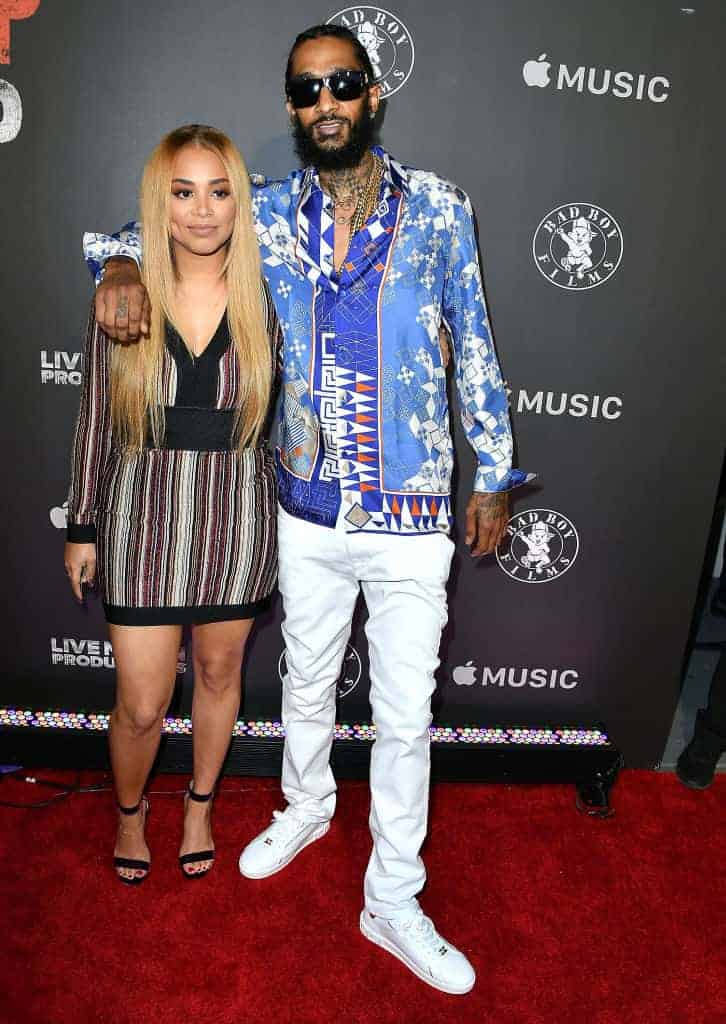Lauren London and Nipsey Hussle attend at the Los Angeles Premiere Of 'Can't Stop Won't Stop'