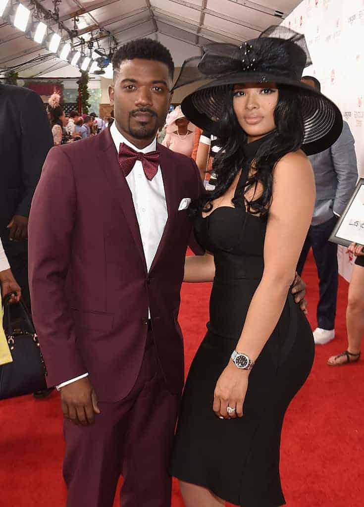Ray J and Princess Love arrive at the 142nd Kentucky Derby at Churchill Downs on May 7