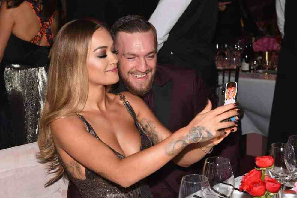 Rita Ora and Conner McGregor take a selfie together at the Fashion Awards