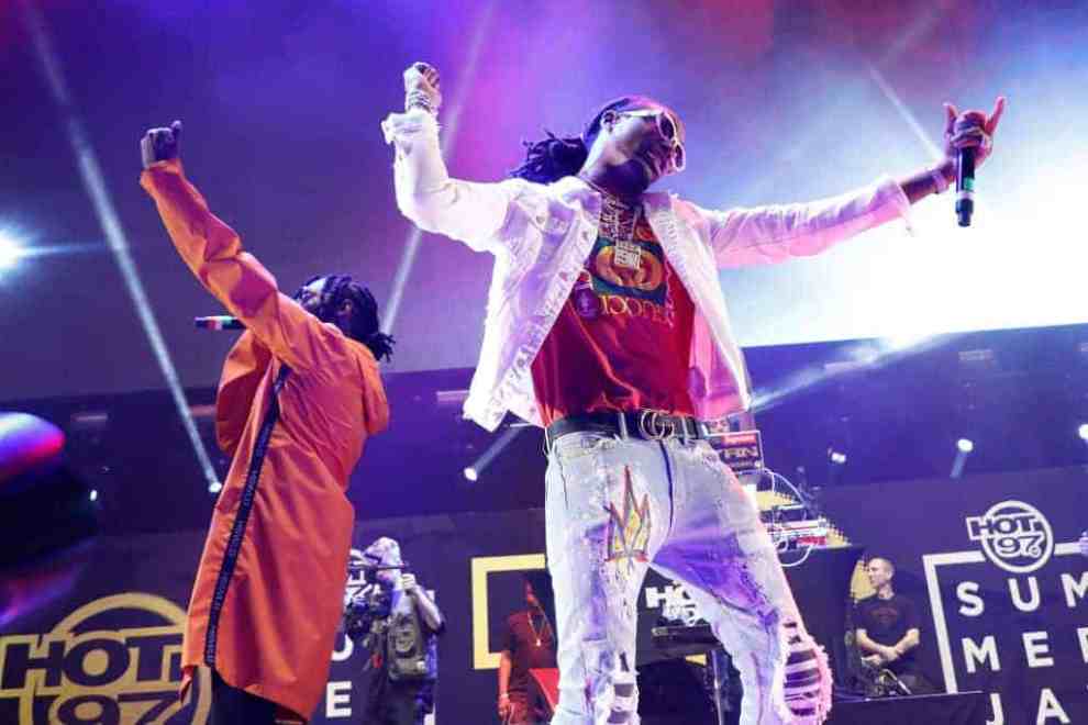 Takeoff and Quavo of Migos perform during the 2017 Hot 97 Summer Jam