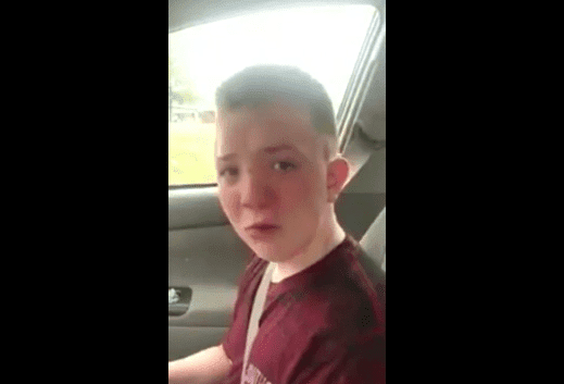Screen shot from video of Keaton Jones