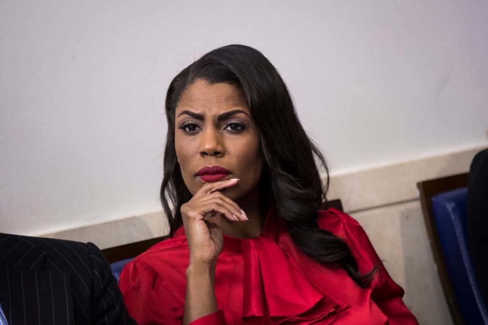 Director of Communications for the White House Public Liaison Office Omarosa Manigault listens during the daily press briefing