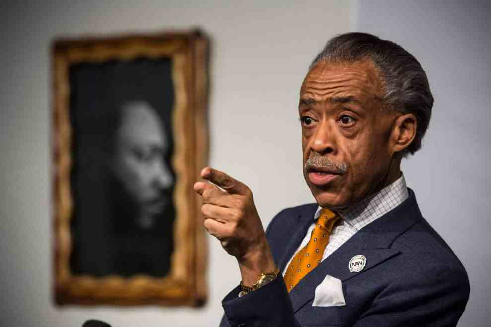 Rev. Al Sharpton speaks a press conference at the National Action Network's Office on April 8