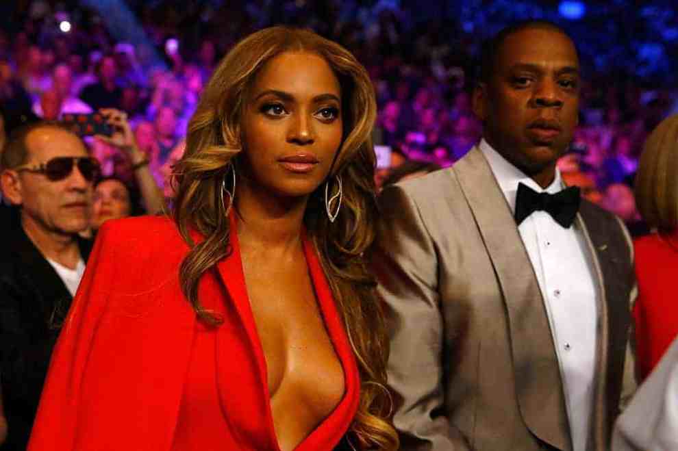 Beyoncé and Jay Z attend Floyd Mayweather Jr. v Manny Pacquiao