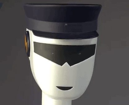 Screenshot from video of robotic police officer