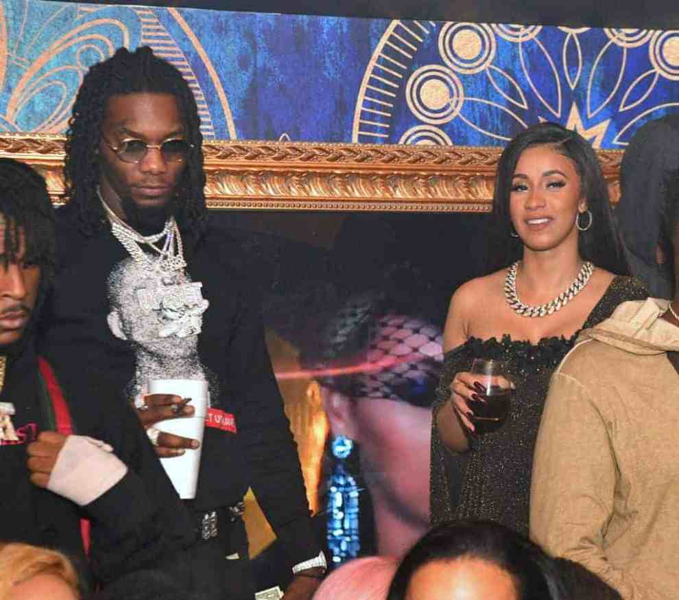 Offset of Migos and Cardi B attend attend DJ Holiday Birthday Celebration at Amora Lounge on November 16