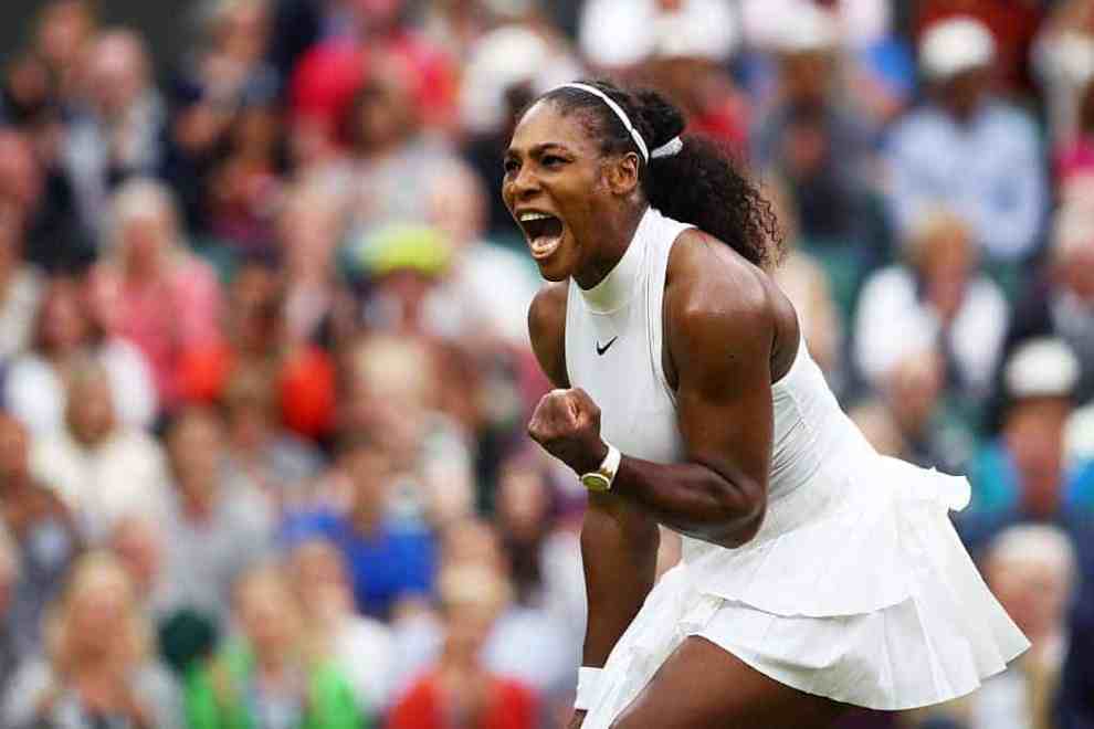 Serena Williams celebrates point during 2017 Australian Open - Day 4