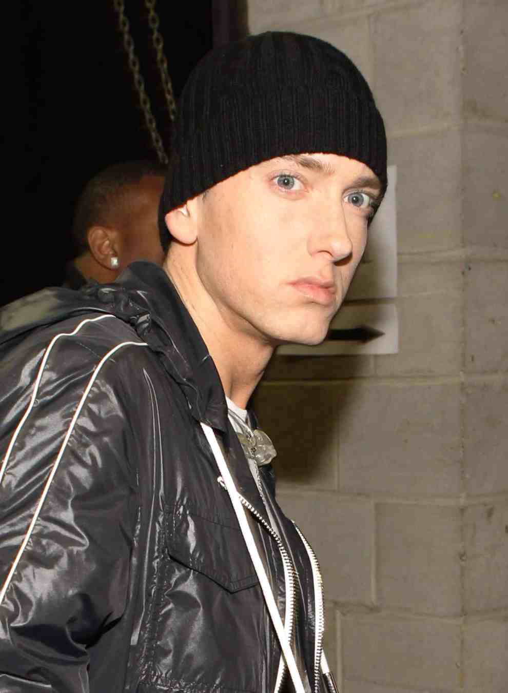 Eminem backstage at The 52nd Annual GRAMMY Awards