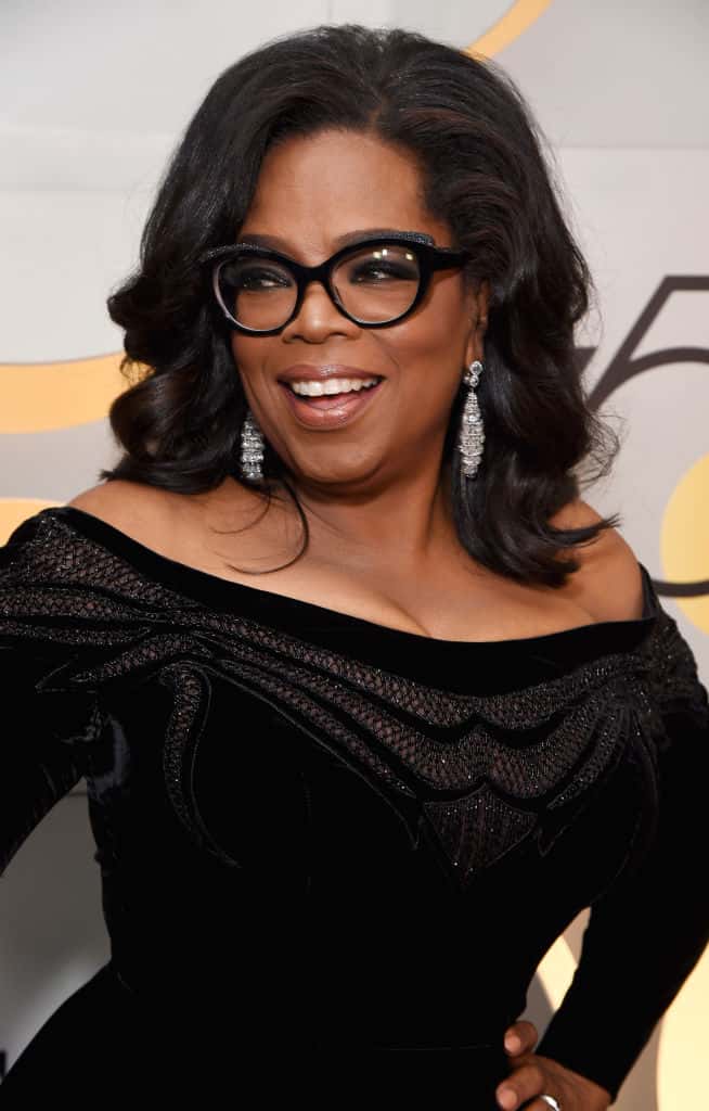 Oprah Winfrey backstage Moet & Chandon At The 75th Annual Golden Globe Awards