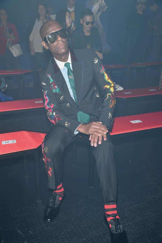 Dapper Dan attends the front row of the Gucci show during Milan Fashion Week Spring/Summer 2018