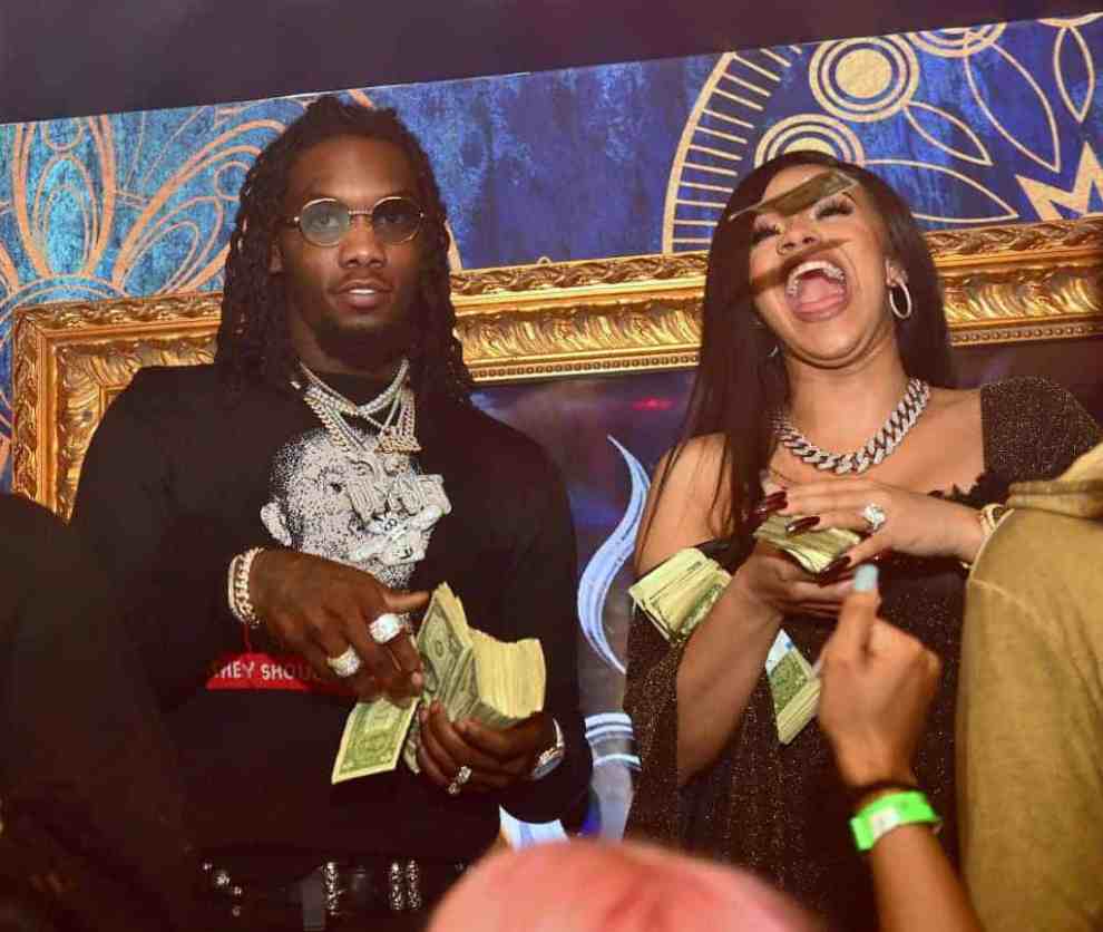 Offset of Migos and Cardi B attend attend DJ Holiday Birthday Celebration at Amora Lounge on November 16