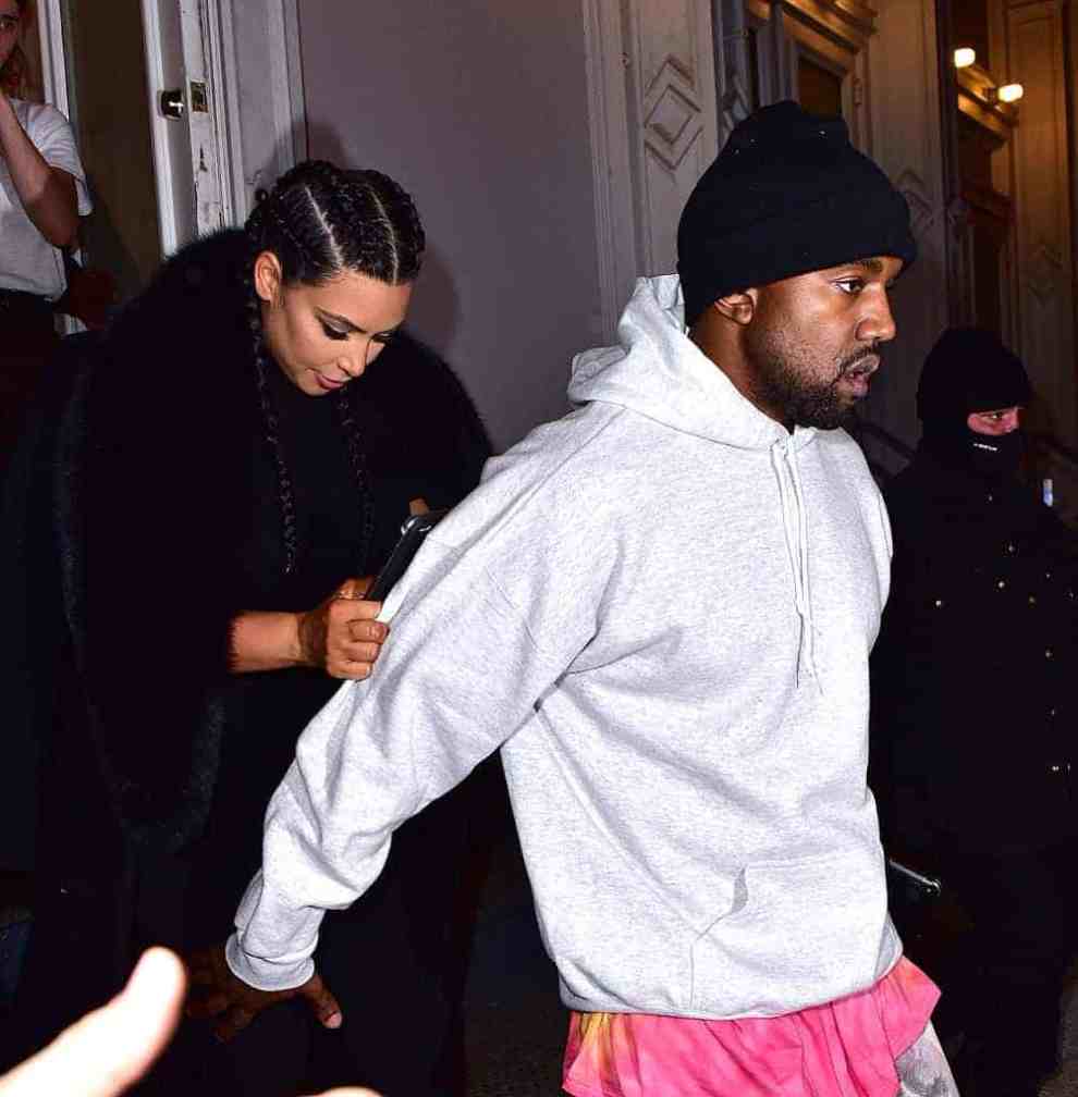 Kim Kardashian West and Kanye West seen on the streets of Manhattan on February 9