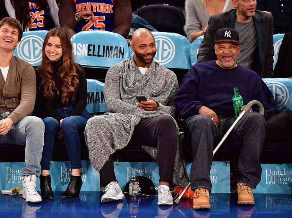 Joe Budden attends Minnesota Timberwolves vs New York Knicks game courtside at Madison Square Garden on December 2