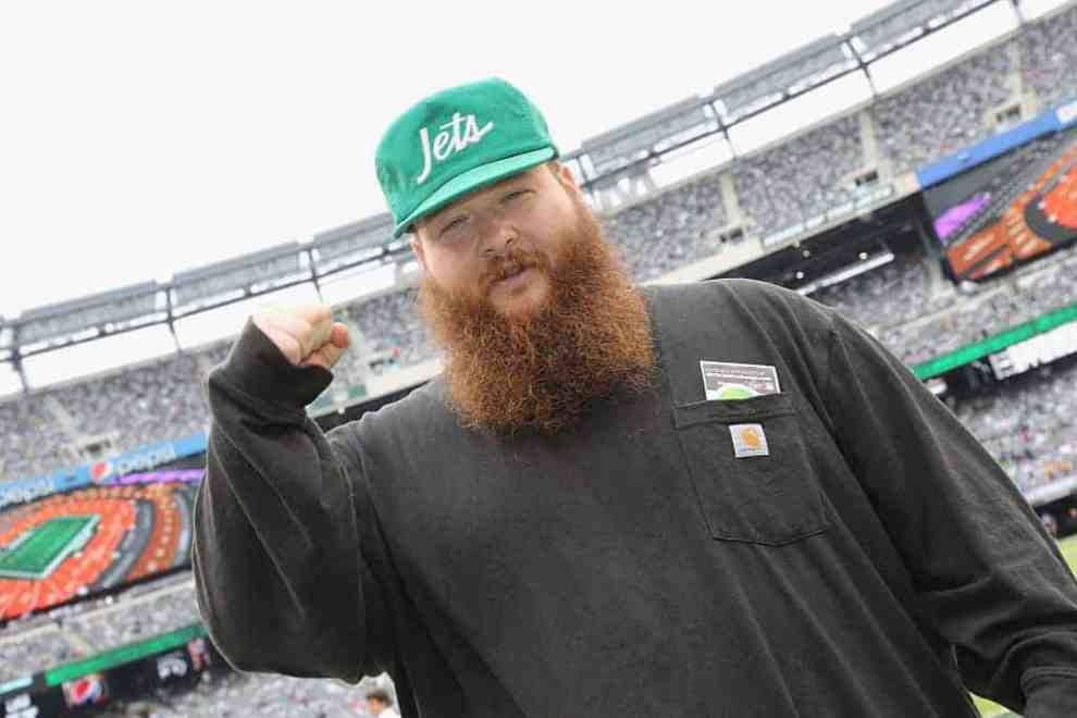 Action Bronson  attends the New York Jets versus Seattle Seahawks game at MetLife Stadium on October 2