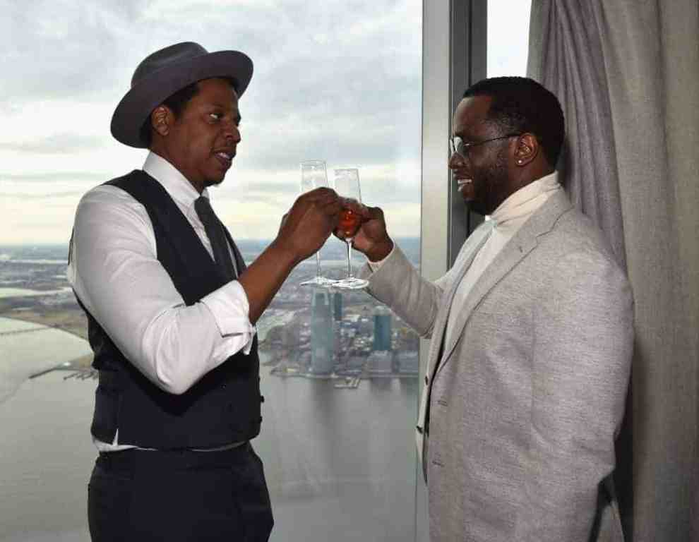 Jay Z and and Sean 'Diddy' Combs attend Roc Nation THE BRUNCH at One World Observatory on January 27