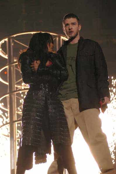 Janet Jackson Justin Timberlake during Super Bowl XXXVIII Halftime Show