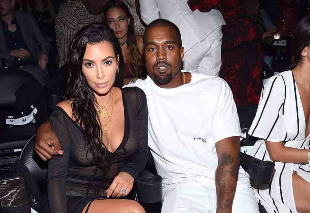 Kim Kardashian and Kanye West attend the 2016 MTV Video Music Awards