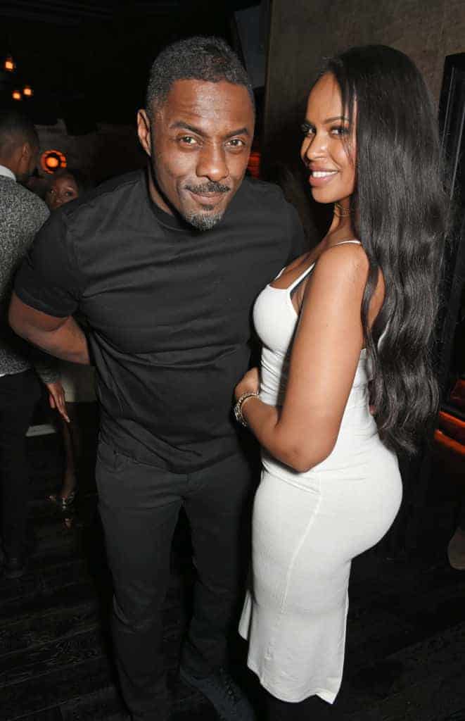 Idris Elba and Sabrina Dhowre attend his Christmas Party at Kadie's Cocktail Bar & Club on December 9