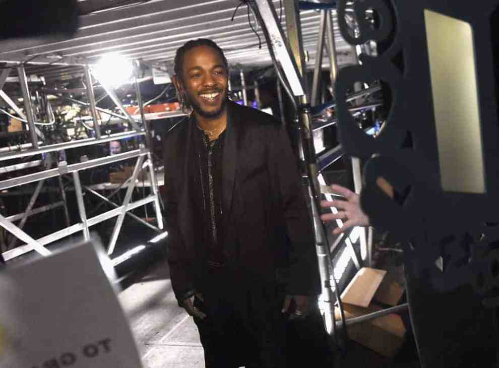 Kendrick Lamar backstage at 60th Annual GRAMMY Awards