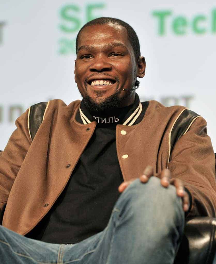 Kevin Durant speaks onstage during TechCrunch Disrupt SF 2017