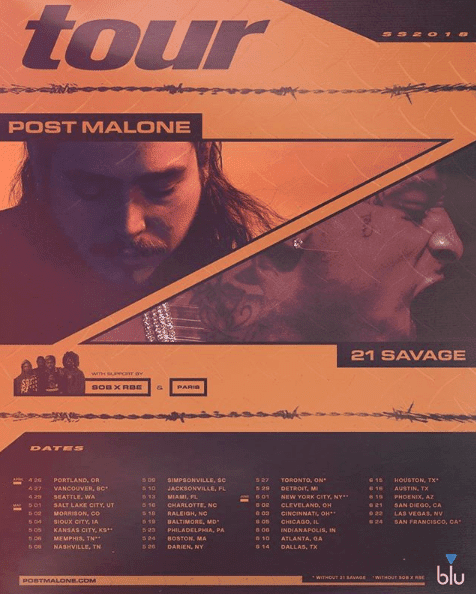 Post Malone x 21 Savage 2018 Tour