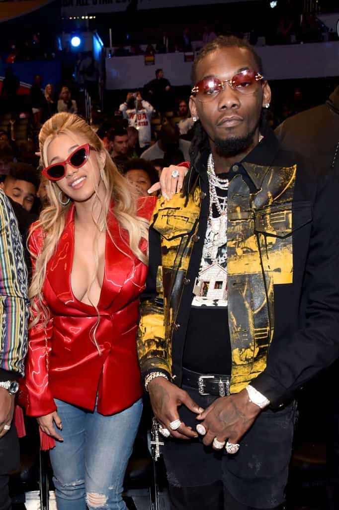 Cardi B and Offset of Migos attend the 67th NBA All-Star Game: Team LeBron Vs. Team Stephen