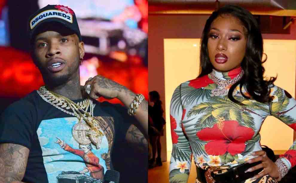Side by side images of Megan Thee Stallion and Tory Lanez