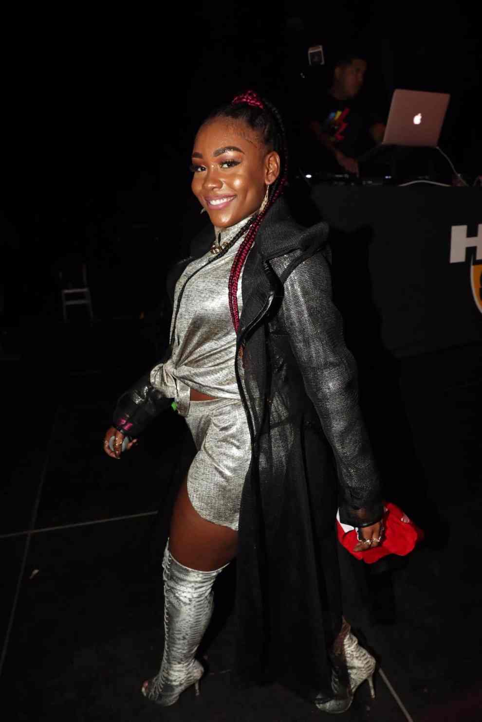 Nailah Blackman wearing all silver